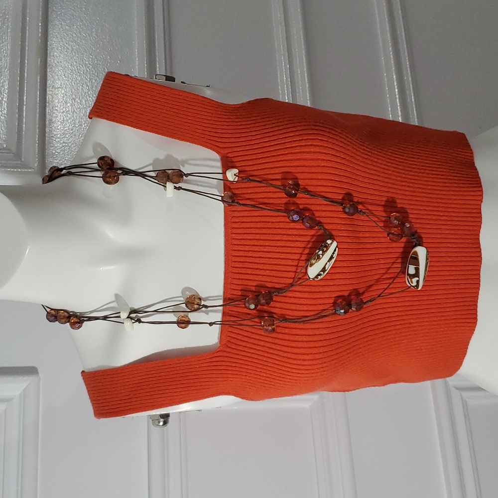 Vintage 2000's European-Artisan Oversized Boho Necklace- Marbled/ beaded